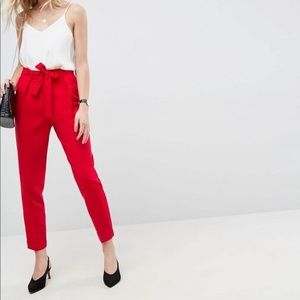 Red tie pants ASOS